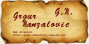 Grgur Manzalović vizit kartica